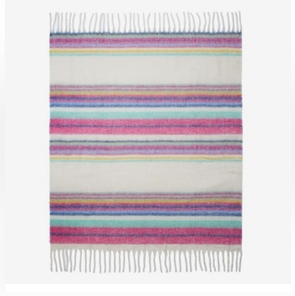 Free People Skye Stripe Fringe Throw Blanket - Picture 2 of 8